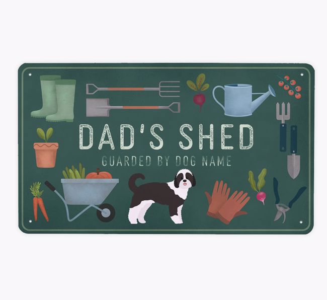 Dad's Shed: Personalised {breedFullName} Metal Garden Sign